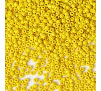 Bala&Fillic Cuentas de semillas de color amarillo de 3 mm, alrededor de 3600 unidades/100 gramos en bolsa, cuentas de cristal 8/0 para hacer pulseras, collares y aretes (amarillo)