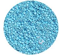 Bala&Fillic Cuentas de semillas de color azul cielo de 4 mm, alrededor de 1200 unidades/100 gramos en bolsa, cuentas de cristal 6/0 para hacer pulseras y collares (azul cielo)
