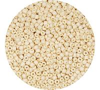 Bala&Fillic Cuentas de semillas de color beige de 4 mm, alrededor de 1200 unidades/100 gramos en bolsa, cuentas de cristal 6/0 para hacer pulseras y collares (beige)