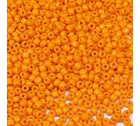 Bala&Fillic Cuentas de semillas de color naranja de 3 mm, alrededor de 3600 unidades/100 gramos en bolsa, cuentas de cristal 8/0 para hacer pulseras, collares y aretes (naranja)