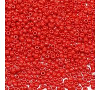 Bala&Fillic Cuentas de semillas de color rojo de 3 mm, alrededor de 3600 unidades/100 gramos en bolsa, cuentas de cristal 8/0 para hacer collares, pulseras, aretes (rojo)