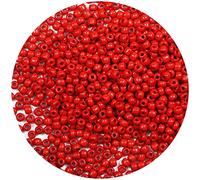 Bala&Fillic Cuentas de semillas de color rojo de 4 mm, alrededor de 1200 unidades/100 gramos en bolsa, cuentas de cristal 6/0 para hacer pulseras y collares (rojo)