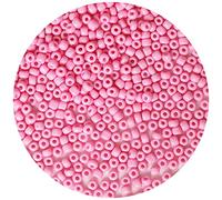 Bala&Fillic Cuentas de semillas de color rosa de 4 mm, alrededor de 1200 unidades/100 gramos en bolsa, cuentas de cristal 6/0 para hacer pulseras y collares (rosa)