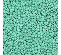 Bala&Fillic Cuentas de semillas de color turquesa de 3 mm, alrededor de 3600 unidades/100 gramos en bolsa, cuentas de cristal 8/0 para hacer pulseras, collares y aretes (turquesa)