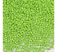 Bala&Fillic Cuentas de semillas de color verde manzana de 3 mm, alrededor de 3600 unidades/100 gramos en bolsa, cuentas de cristal 8/0 para hacer pulseras, collares, aretes (verde manzana)