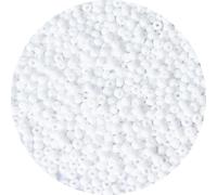 Bala&Fillic Cuentas de semillas sueltas de color blanco opaco, aproximadamente 4000 piezas/110 g en caja 8/0 cuentas de semillas de cristal para fabricación de joyas (blanco)
