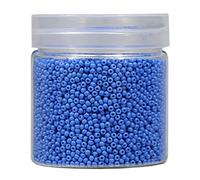 Bala&Fillic Cuentas redondas de 2 mm para enhebrar 10.000 unidades/110 gramos en caja, perlas de cristal azul 12/0 pequeñas cuentas para hacer joyas, pendientes, pulseras, collar (azul)