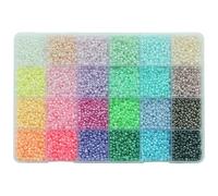 Bala&Fillic Kit de suministros para fabricación de joyas, cuentas de cristal 8/0 de 3 mm, ganchos para pendientes, cuerda elástica y 300 cuentas con letras del alfabeto A-Z