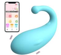 Bala Vibradora para Mujeres con 10 Modos de Vibración, Ø 7,5 cm x 3,2 cm, Controlada por App, Mini Vibrador de Silicio Silencioso Azul, Estimulación del Clítoris FOPS M99