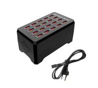 Balabaxer Estación de Carga USB de 20 Puertos | Cargador de sobremesa Inteligente Multifuncional | Carga rápida de 100W para teléfonos, tabletas, Auriculares | Ideal para oficinas, hoteles, Salones