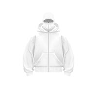 Balaclava Hoodie with Built In Balaclava, Zip Up Fashion Double Layer Hoodie with Mask for Men, Ski Mask Hoodies (White,XXL)