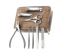 Balacoo 1 Set Juego de Cortaúñas de Acero Inoxidable Kit de Manicura Duradero Lima para Uñas, Diseño Atmosférico y Cremallera, para Adultos en Uso Profesional Casa Bolsa de