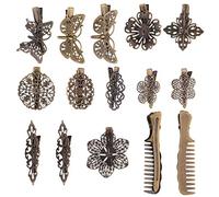 Balacoo 15 Pinzas Pelo Vintage de Metal Diseño Elegante y Estilo Sencillo para Mujer y Niña, Material Saludable y Fácil de Sujetar Varios estilos para Uso Diario Varios estilos