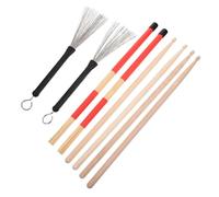 Balacoo 1juego Baquetas Cepillos de Percusión con Bolsa de Almacenamiento Roja Equilibrio Óptimo para Batería Jazz y Percusión Accesorios Duraderos y Fáciles de Transportar