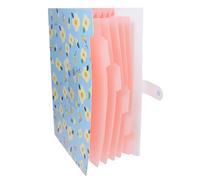 Balacoo 1pieza Carpeta Plástica Multi-capa para Documentos y Exámenes Capacidad Grande Organizador de Archivos para Oficina y Escuela Diseño Práctico y Resistente Azul con Estampado