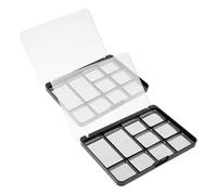 Balacoo 2 Paletas Magnéticas para Sombras de Ojos con Tapa Transparente, Material As Fácil de Transportar, Estuche para Maquillaje con Bandejas, Color Plata