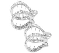 Balacoo 2 Piezas Pinza Pelo Diseño de Agua y Cristales de Aleación de Zinc en Color Plata, Portátil Previene el Desajuste del Peinado para Bodas y Fiestas
