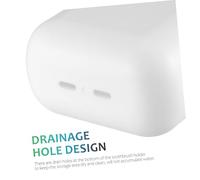 Balacoo 2 piezas Soporte Pared Cepillos Dientes y Pasta Organizador Baño con Drenaje Caja Almacenamiento Múltiple para Afeitadoras y Peines Unidades Blanco