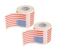 Balacoo 2 Rollos Papel Higiénico Bandera Estadounidense en Rollo Creativo, Seguro y No Alergénico, Adecuado para Baño Diseño Estético y Material de Pulpa de Madera