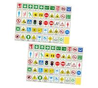 Balacoo 2 Tarjetas Educativas de de Tráfico para Cognitivo con Colores Desarrollo Integral Portátiles Impermeables para Educación Temprana