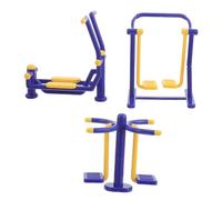 Balacoo 3 Piezas Mini Gimnasio Miniatura para Casa de Muñecas Accesorios de Parque Infantil Equipamiento Deportivo Simulado de Plástico Seguro para Educativos y