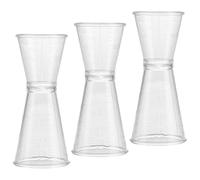 Balacoo 3 Vasos Pack de 3 Unidades para Cócteles Medidores de Plástico Dobles Resistencia Corrosión y Medición Precisa, Ideales para Ktv y Restaurantes Reutilizable