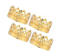 Balacoo 4 piezas Coronas Mini Tiaras Doradas para Decoración Elegante de Pasteles Bodas Fiestas y Cumpleaños Centros de Mesa Portátiles para Eventos