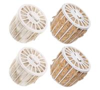 Balacoo 4 Piezas Material para Lecho de Aves, Material de Construcción de Refugios para Pájaros, Yute y Algodón, Beige, para Jaulas y Patio, para Colibríes y Periquitos, Fibras