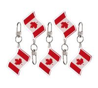 Balacoo 5 Piezas Llavero Canadiense y Recuerdo Portátil Hoja de Arce Rojo de Acrílico y Metal, Anillo Seguro Celebración del Día de Canadá para Favores Patrióticos