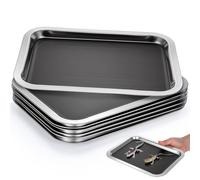 Balacoo 6 Piezas Bandeja de Disección Rectangular con Cera Resistente a Deslizamientos de Acero Inoxidable y Prevención de Derrames para Laboratorios Avanzados de Biología