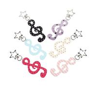 Balacoo 6 Piezas Llavero Acrílico Notas Musicales en Forma de Estrella, Diseño Artístico Único y Versátil, Adecuado para Fiestas Karaoke y Regalos para Profesores de Música
