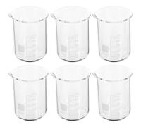 Balacoo 6 Piezas Vaso Medidor de Vidrio Resistente al Calor de 50ml para Líquidos y Pintura, Vertido Suave y Alta Resistencia Química para Cocina y Proyectos de Laboratorio