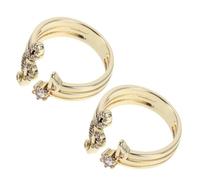 Balacoo Anillo Ajustable Hecho de Cobre y Cristales para Parejas 2 Piezas con Diseño Musical Elegante y Joyería Versátil Adecuado para Fiestas para Hombres y Mujeres