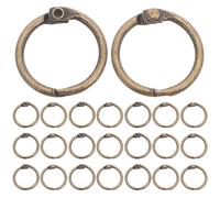 Balacoo Anillos de Encuadernación para Cuadernos 50 Unidades 20 X 15 MM Color Bronce Antiguo Cierre Firme para Álbumes de Recortes y Manualidades