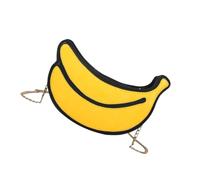 Balacoo Bolso Bandolera de Cadena Capacidad Moderada Material Pu y Poliéster Forma de Banana Divertida para Mujer Adecuado para Citas y Compras