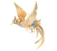 Balacoo Broche de Resistente al Desvanecimiento y Aleación de Zinc Animal Dorado Diseño Elegante de Pájaro Brillo Mantenido para Bodas y Fiestas