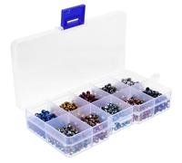 Balacoo Caja de 1000 Cuentas de Vidrio para Hacer Collares y Pulseras, Cuentas Espaciadoras Portátiles de 4mm Resistentes y Fáciles de Usar para Manualidades