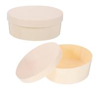 Balacoo Caja de Almacenamiento de Madera Redonda para Guardar Objetos y Alimentos de Color Claro 2 Piezas Cierre para DIY y Organización en Casa