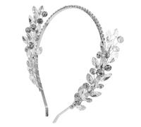 Balacoo Cinta para Cabello de Novia con Pedrería Tocado Plateado Artesanal para Bodas y Fiestas Elegante para Novia