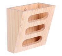 Balacoo Comedero de Madera Cuadrado Soporte de Pie Funcional para Conejos y Cobayas Que Aumenta la Actividad, Adecuado para Jaula de Mascotas Beige
