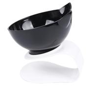 Balacoo Comedero Tazón Individual de Plástico Negro para Gatos Protector de Cuello y Cuenco Inclinado para Agua y Comida, Adecuado para Mascotas en Casa
