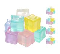 Balacoo Cubitos de Hielo Falsos de Resina Luminiscentes y Reutilizables 50 Sabor Varios Estilos Relleno Decorativo Diseño Realista Sabor Varios Estilos para Jarrones y Fiestas