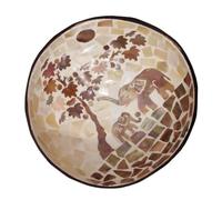 Balacoo Cuenco Decorativo de Cáscara Natural y Madera Estilo Vietnamita | Ligero para Servir Aperitivos, Acabado Café con Diseño de Conchas, para Fruta y Joyería