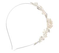 Balacoo Diadema Combina Varios Estilos y Peinados en Aleación Plata de Flores Perlas Hecha a Mano Accesorio Delicado y Romántico para Bodas y Cumpleaños