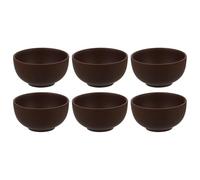 Balacoo Diseño Elegante y Natural 6 Tazas de Té de Arcilla Morada Hechas a Mano, Boca Redonda, Color Café para Amantes del Té en Reuniones Familiares