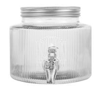 Balacoo Dispensador de Vidrio con Grifo de 2.8l, Tarro de Cristal para Bebidas con Diseño Único y Vertido Fácil, Adecuado para Fiestas y Uso Doméstico