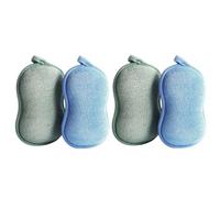 Balacoo Esponja de Baño Doble Cara Azul para Bebés, 4 Piezas, Material Vegetal, Promueve la Circulación Durante la Hora del Baño y Ducha