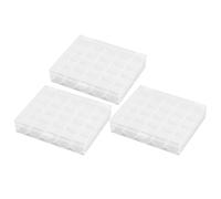 Balacoo Estuche Transparente para Canillas 3 Piezas Compartimentos y Cierre Firme Caja Plástica para Guardar Accesorios de Costura y Manualidades