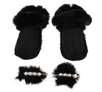 Balacoo Forro de Zapatos de Felpa Negro Talla 42-43, Cálido y Lavable