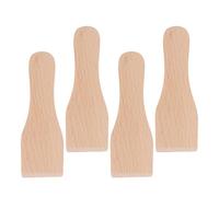 Balacoo Juego de 4 Espátulas de Madera Pequeñas para Untar, Superficie Resistente y Diseño Khaki, Ideales para Barbacoa y Uso Familiar en Cocina